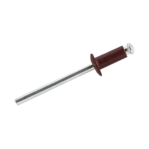 Заклепка вытяжная комбинированная RAL 3005 аллюминий-сталь 4.8х12